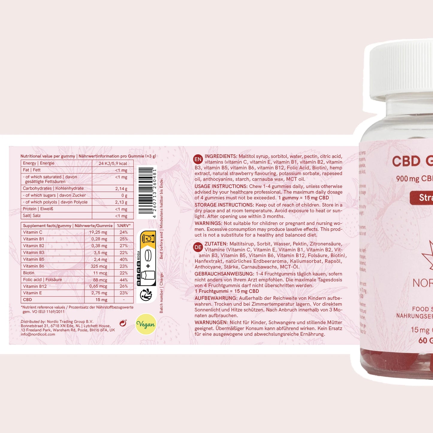 3FOR2: Żelki CBD (900mg) Truskawka