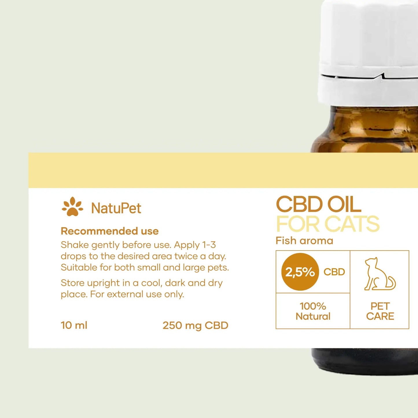 Olej CBD dla kota - smak ryb (2,5%)