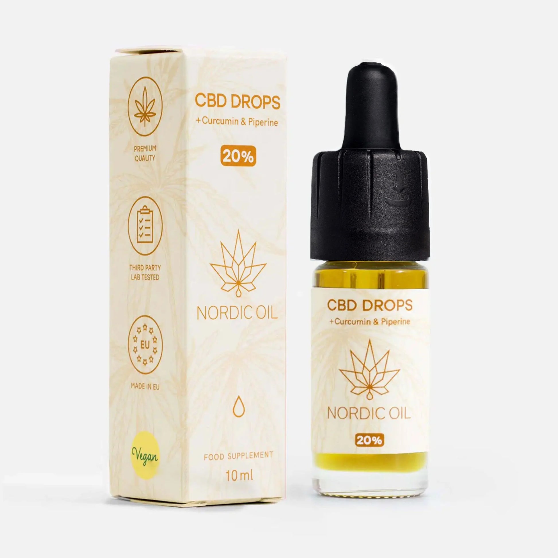 Olej CBD z kurkuminą (20%) i opakowanie