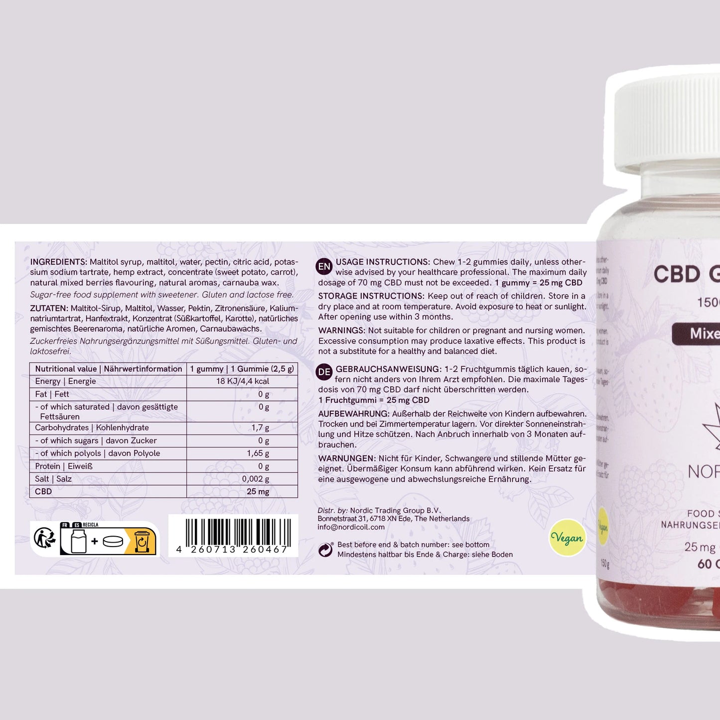 Żelki CBD (1500mg) Jagody