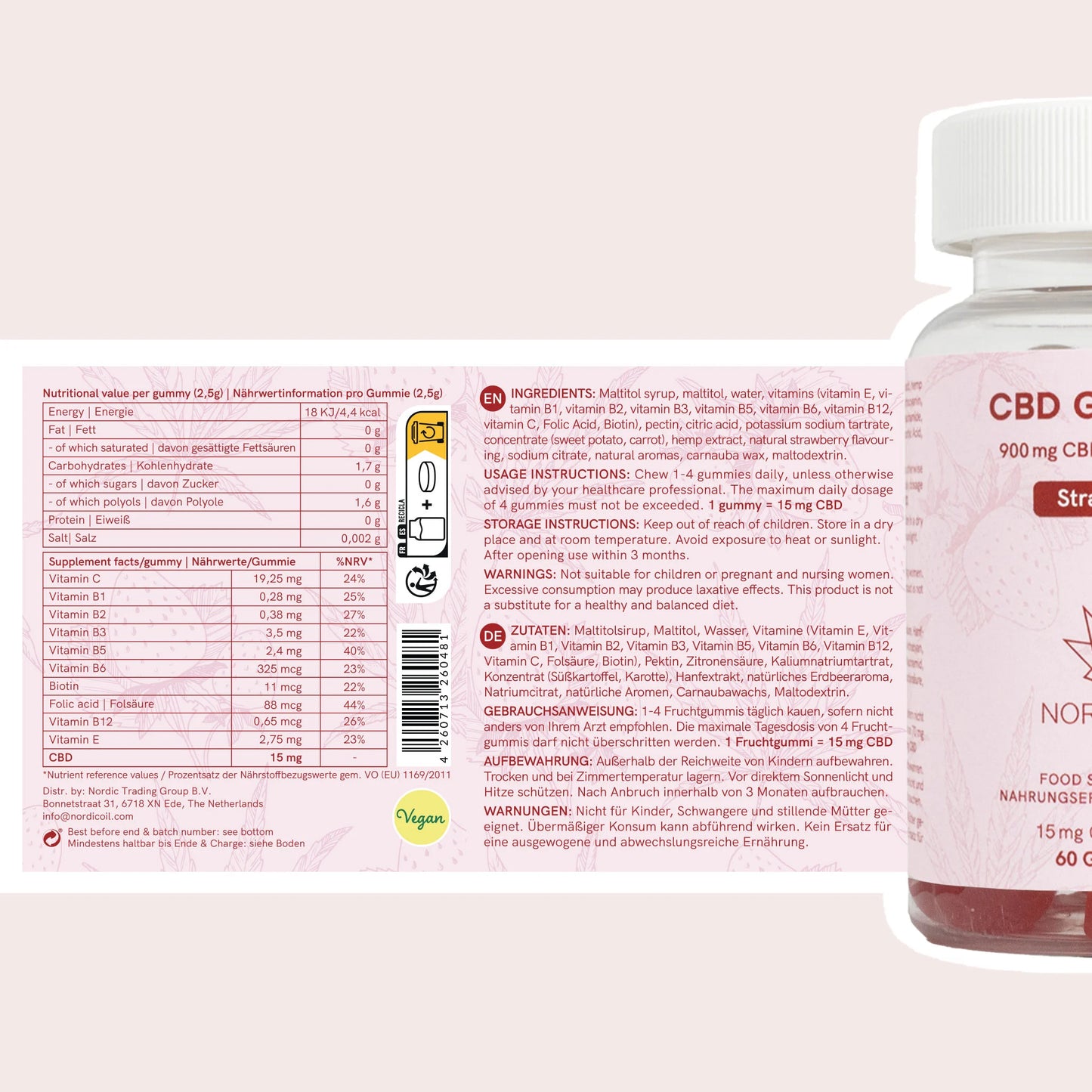 3FOR2: Żelki CBD (900mg) Truskawka