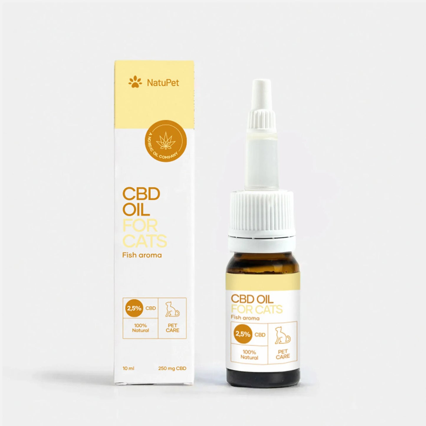 Olej CBD dla kota -  smak ryb (2,5%)